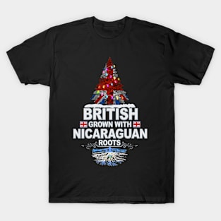 British Grown With Nicaraguan Roots - Gift for Nicaraguan With Roots From Nicaragua T-Shirt